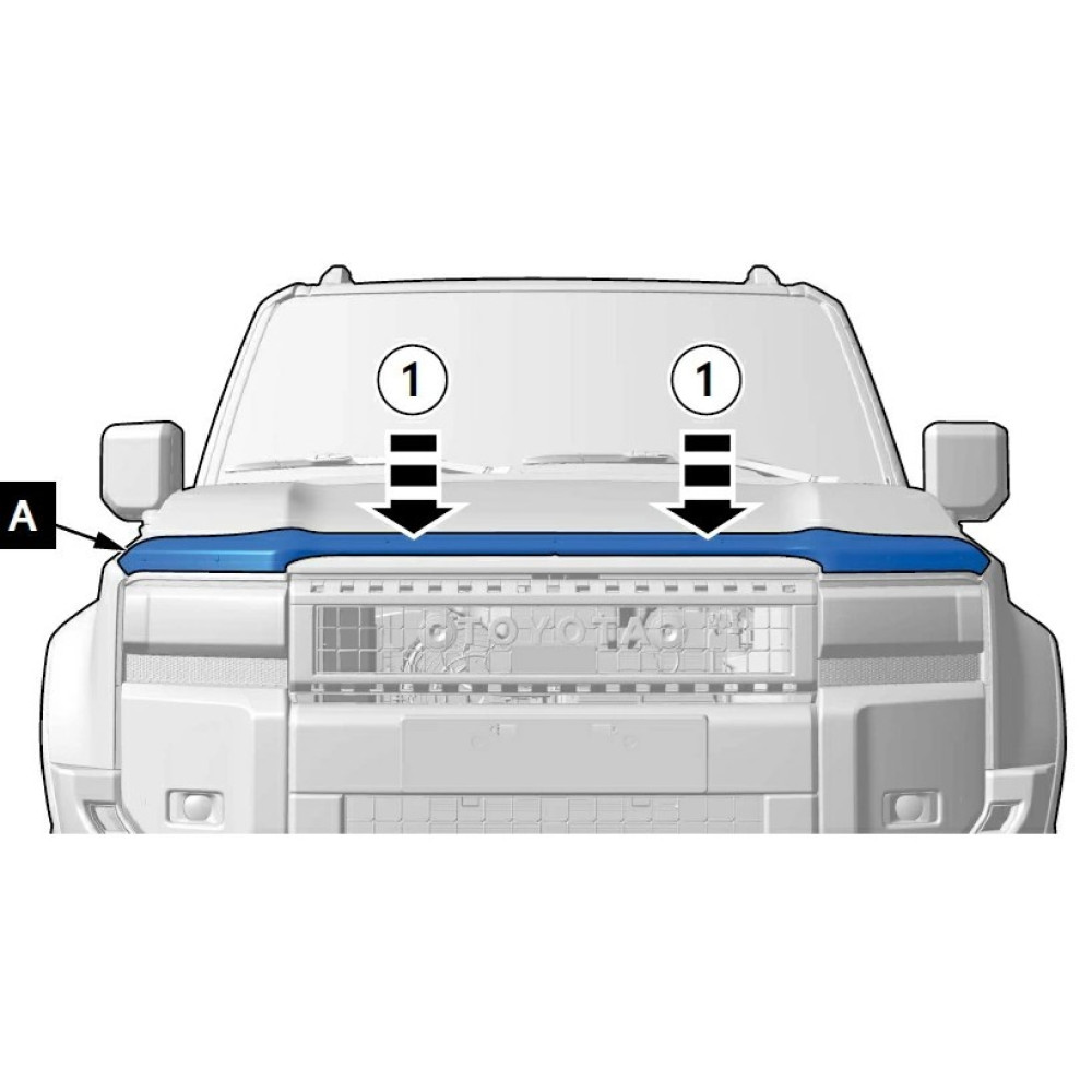 Deflector de capó negro TOYOTA LAND CRUISER 250 (2024-...) EGR