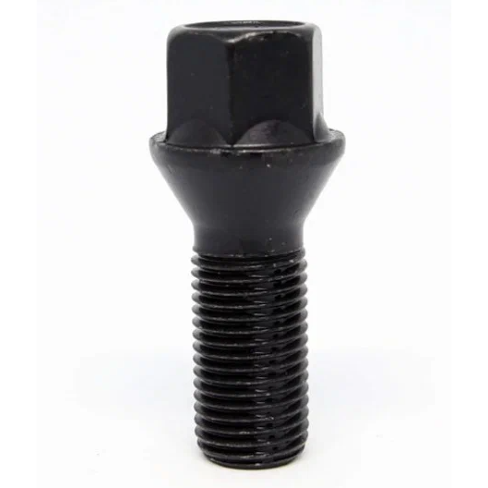 Wheel bolt black 14x1.5x28mm conical FARAD C2C/S BLACK
