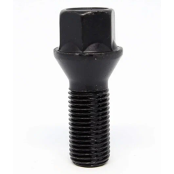 Wheel bolt black 14x1.5x28mm conical FARAD C2C/S BLACK