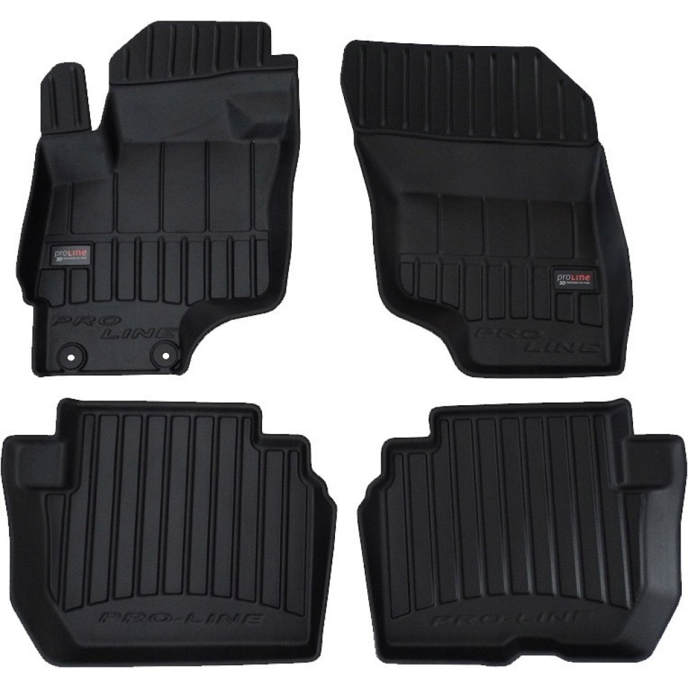 CAR RUBBER FLOOR MATS BLACK MITSUBISHI OUTLANDER III PHEV (2014-...) 3D FROGUM