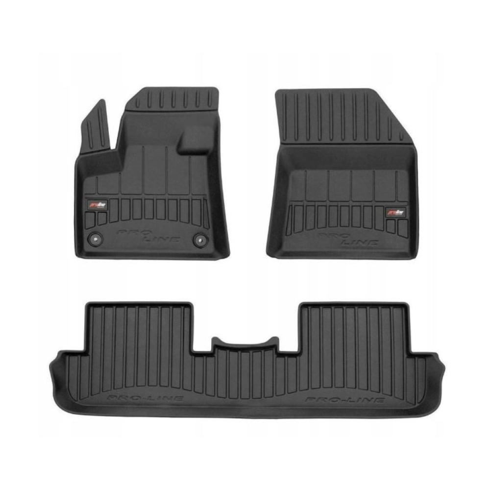 CAR RUBBER FLOOR MATS BLACK PEUGEOT 3008 II (2016-...) 3D FROGUM