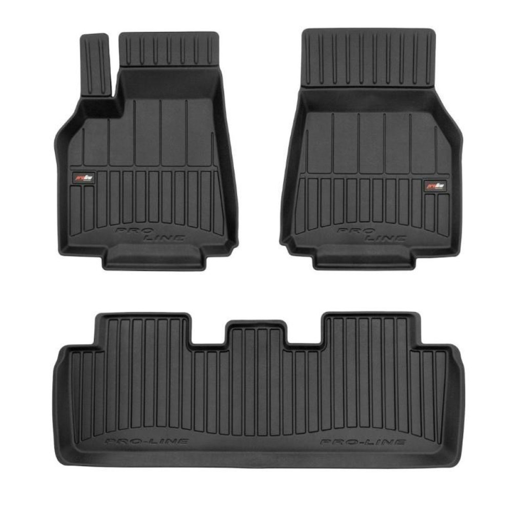 CAR RUBBER FLOOR MATS BLACK TESLA MODEL Y (2020-...) 3D FROGUM