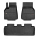 CAR RUBBER FLOOR MATS BLACK TESLA MODEL Y (2020-...) 3D FROGUM