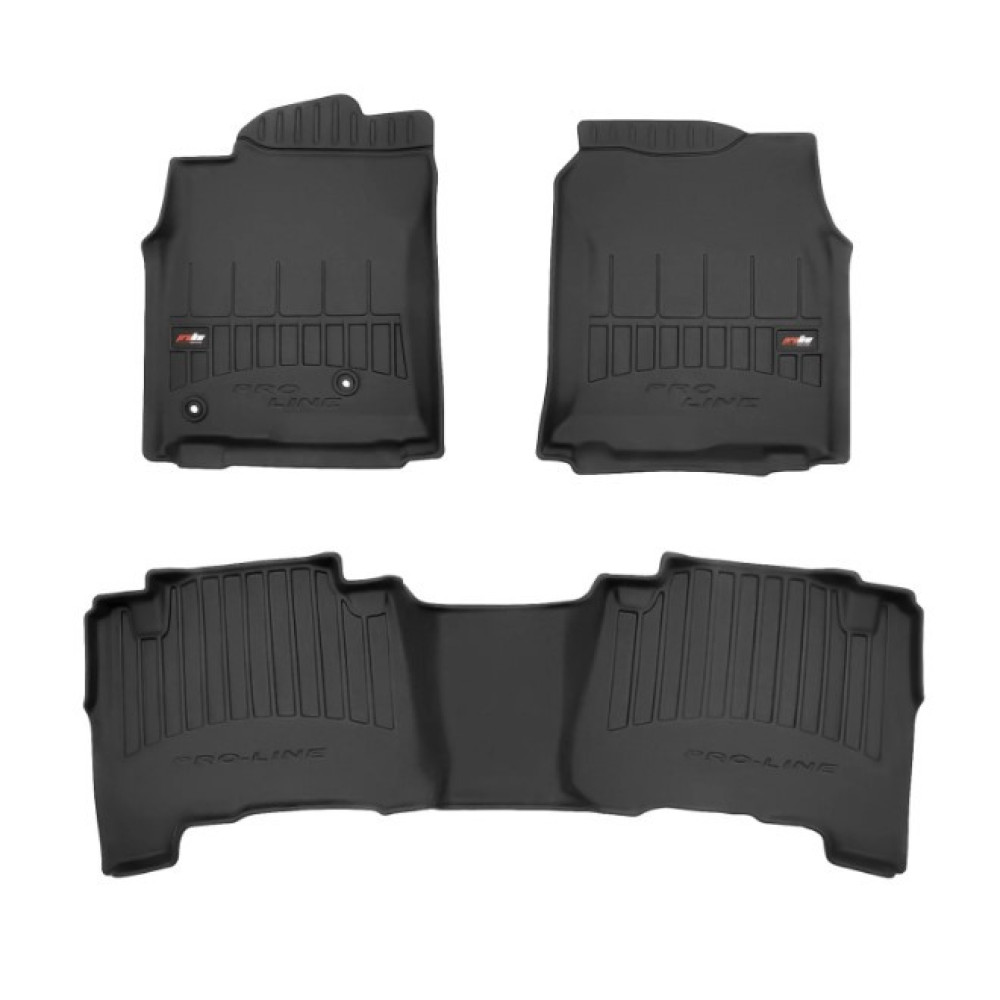 Car rubber floor mats black TOYOTA LAND CRUISER J120 (2002-2010) 3D FROGUM