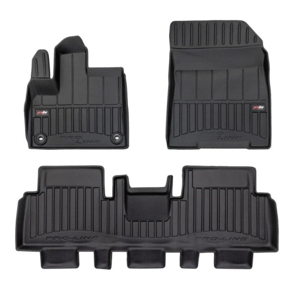 Car floor mats black CITROEN E-BERLINGO Electric / PEUGEOT E-RIFTER (2022-...) 3D FROGUM