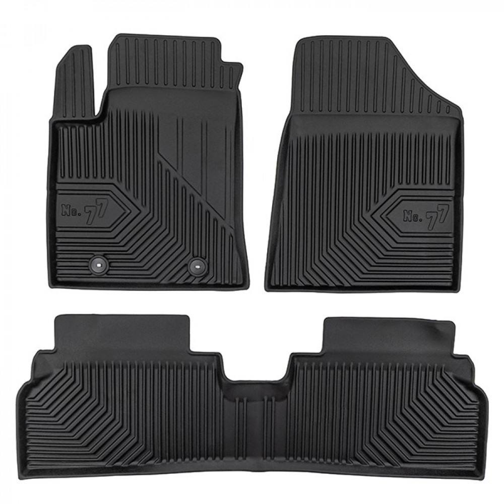 CAR RUBBER FLOOR MATS BLACK HYUNDAI KONA II (2023-...) NO.77 FROGUM
