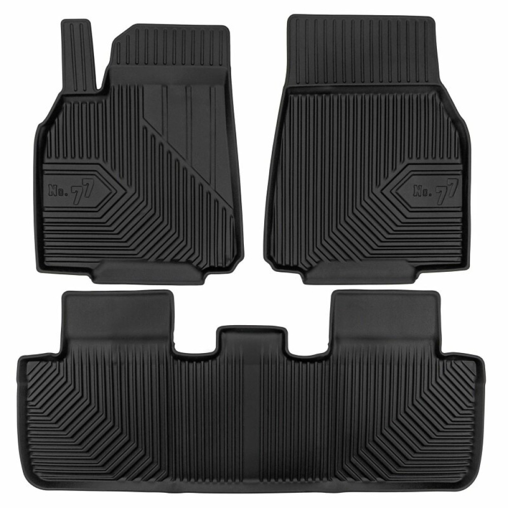 CAR RUBBER FLOOR MATS BLACK TESLA MODEL Y (2020-...) NO.77 FROGUM