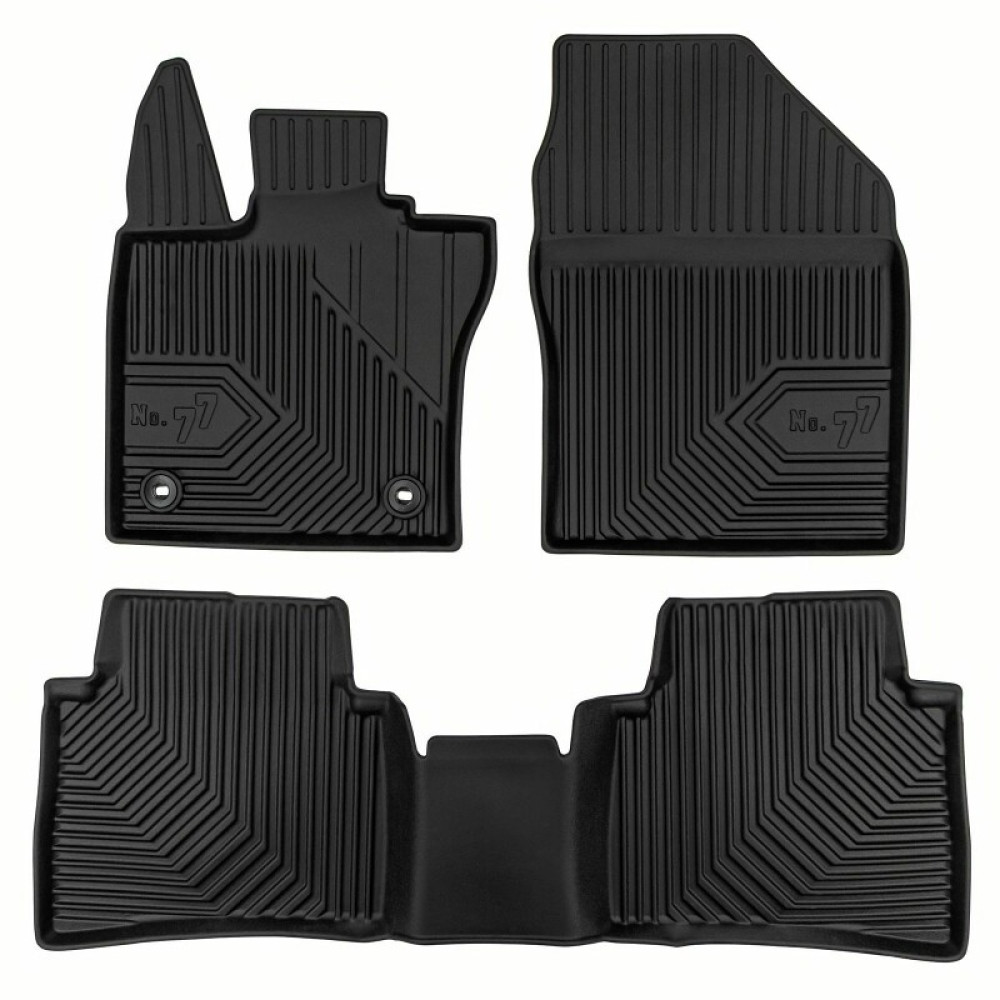 CAR RUBBER FLOOR MATS BLACK TOYOTA PRIUS (2022-...) NO.77 FROGUM