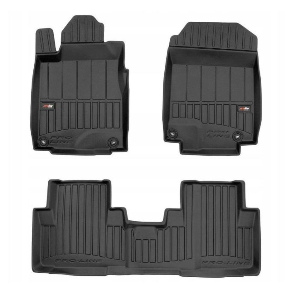 CAR RUBBER FLOOR MATS BLACK HONDA CR-V (2012-2018) 3D FROGUM