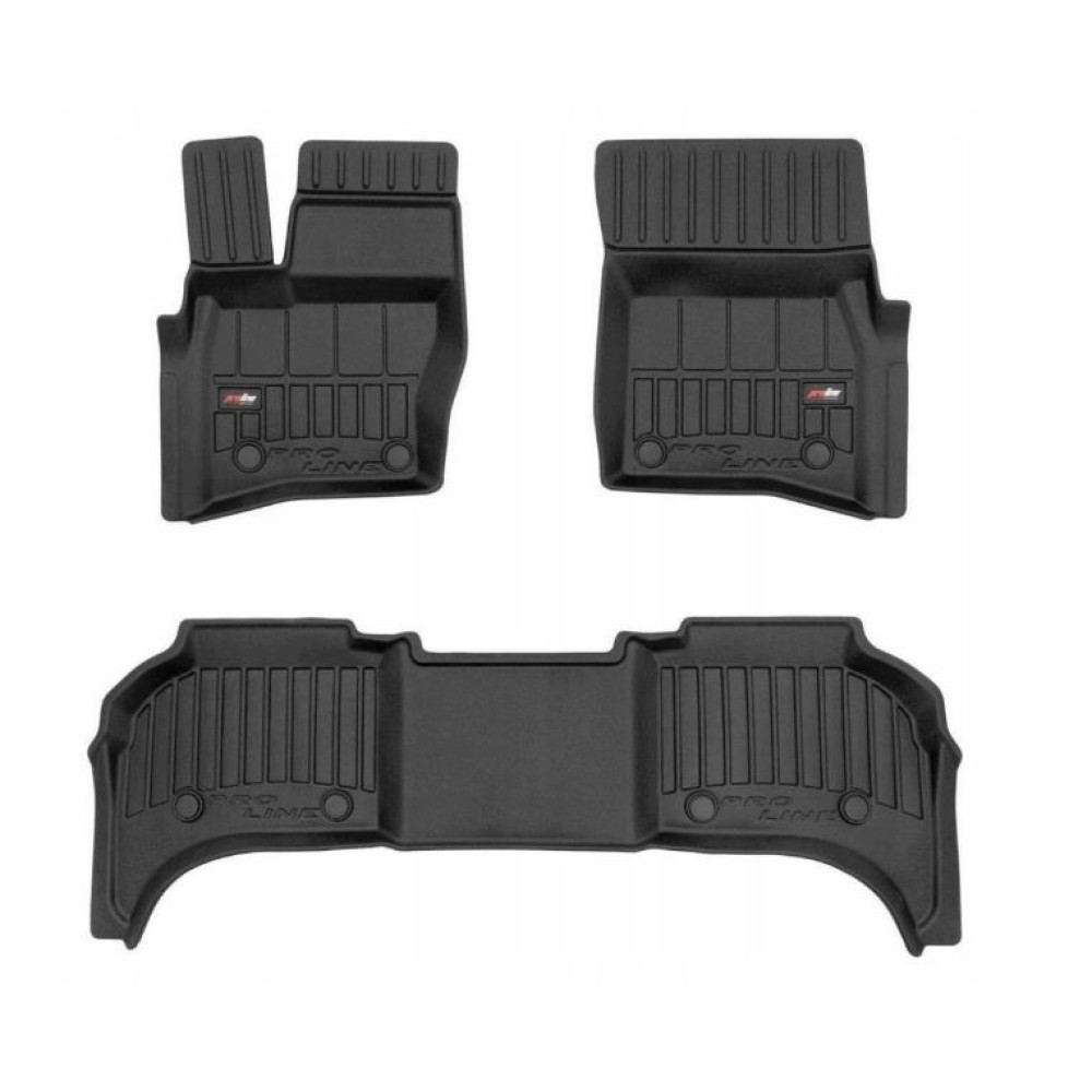 CAR RUBBER FLOOR MATS BLACK LAND ROVER DEFENDER (2020-...) 3D FROGUM