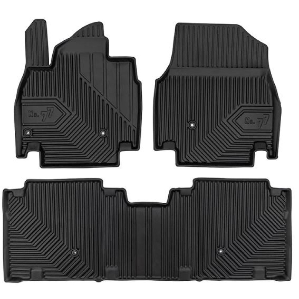 CAR RUBBER FLOOR MATS BLACK KIA EV9 (2023-...) NO.77 FROGUM