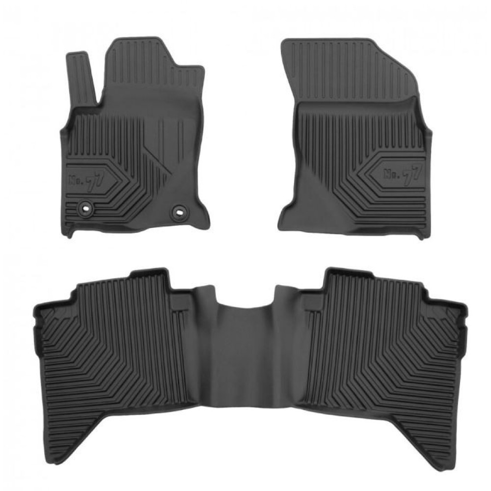 CAR RUBBER FLOOR MATS BLACK TOYOTA HILUX (2015-...) NO.77 FROGUM
