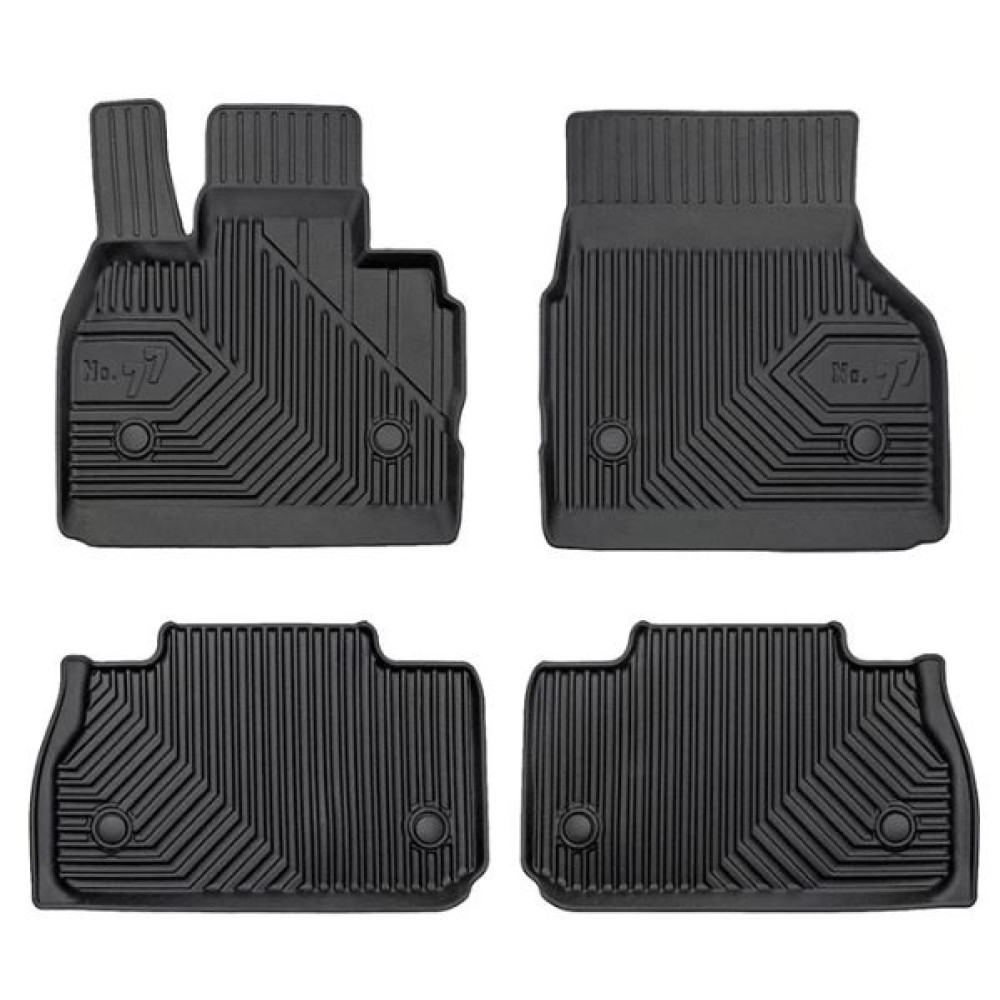 CAR RUBBER FLOOR MATS BLACK BMW iX (2021-...) NO.77 FROGUM