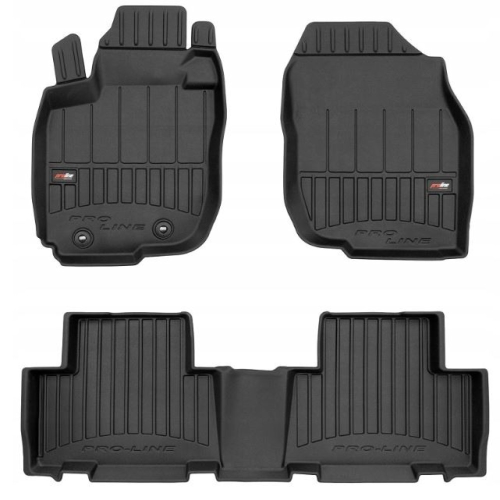 CAR RUBBER FLOOR MATS BLACK TOYOTA RAV4 (2006-2012) 3D FROGUM