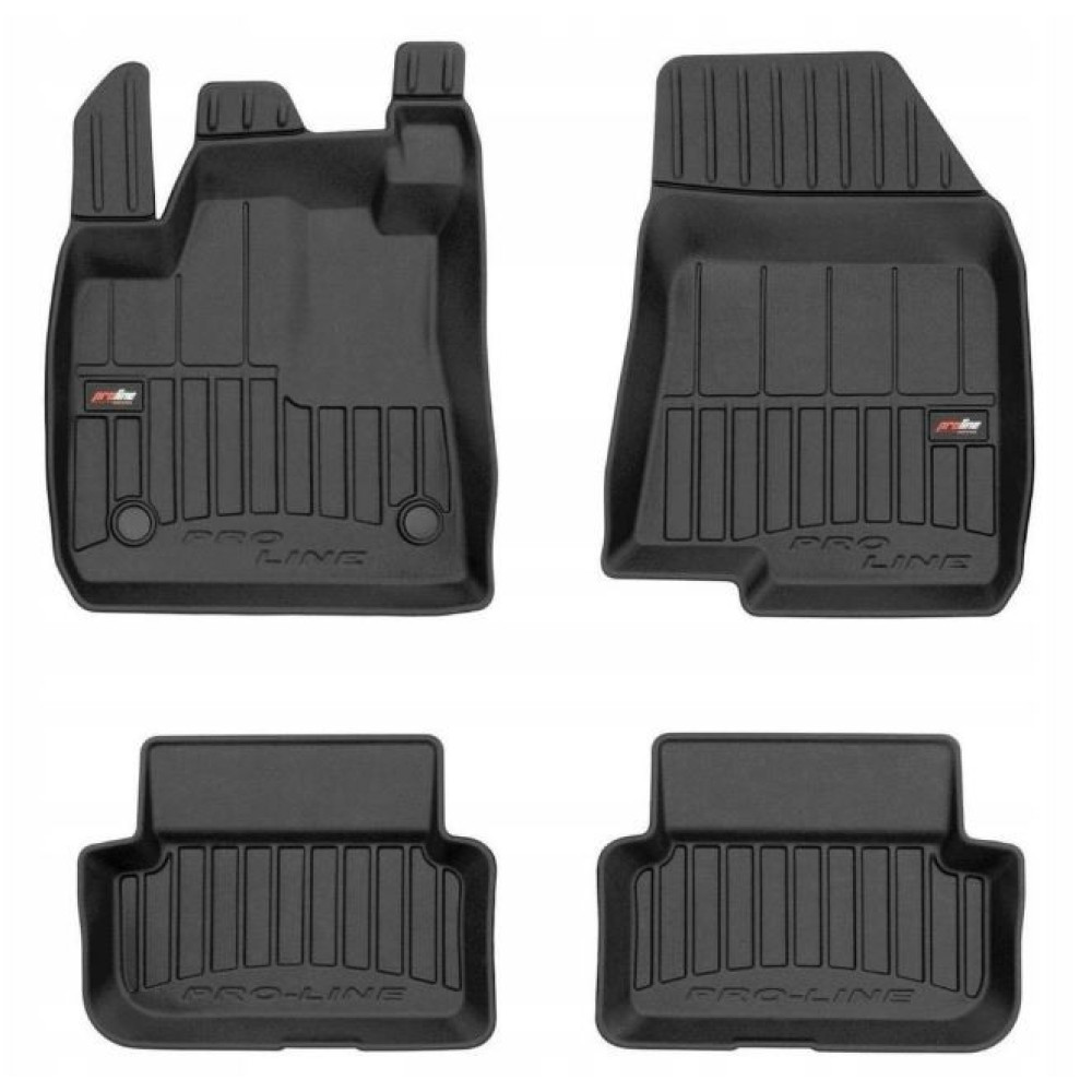 CAR RUBBER FLOOR MATS BLACK DACIA SANDERO III (2021-....) 3D FROGUM