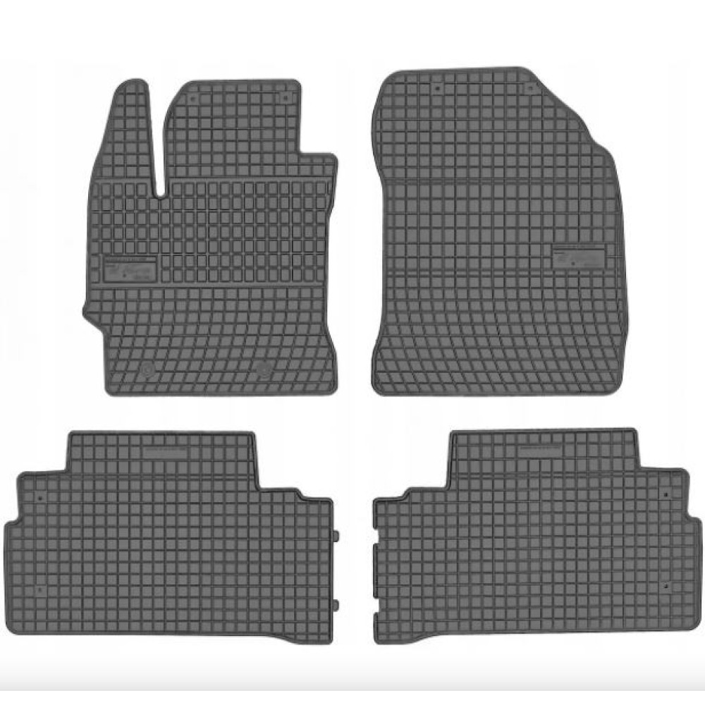 Car rubber floor mats black TOYOTA VERSO (2009-...) NEGRO