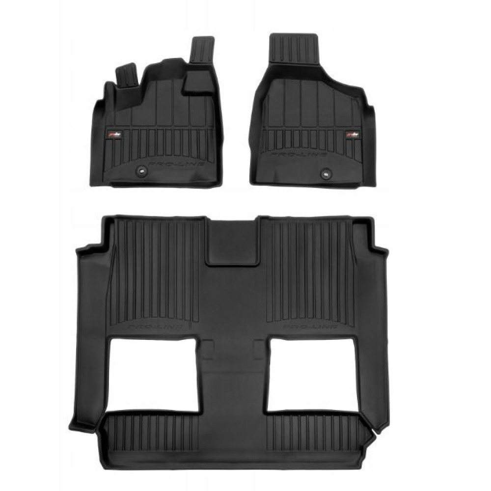 CAR RUBBER FLOOR MATS BLACK DODGE GRAND CARAVAN (2008-…) 3D FROGUM 