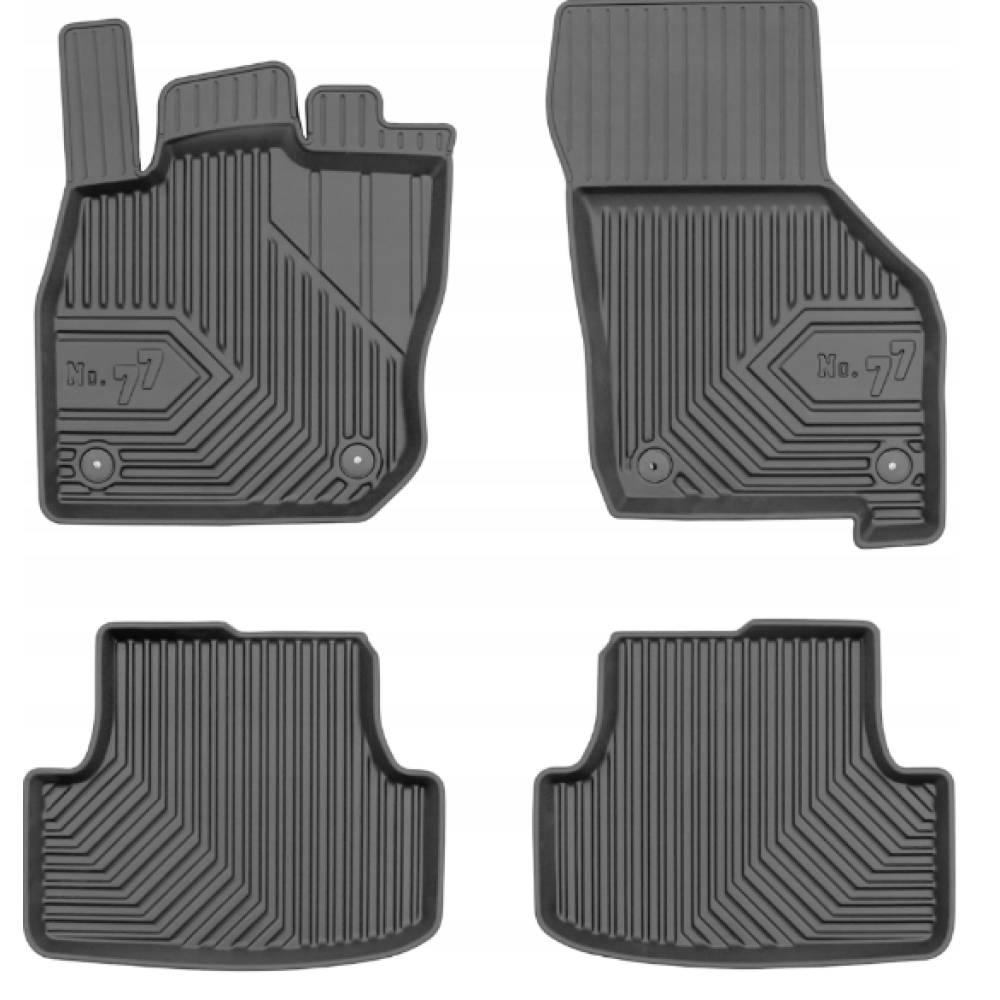 CAR RUBBER FLOOR MATS BLACK VOLKSWAGEN GOLF VIII eTSI (2020-...) NO.77 FROGUM