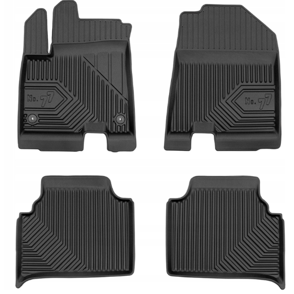 CAR RUBBER FLOOR MATS BLACK KIA E-NIRO (2018-...) NO.77 FROGUM