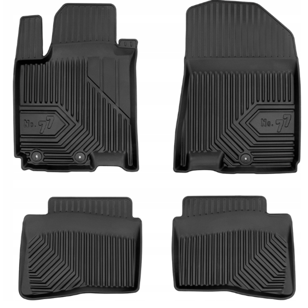 CAR RUBBER FLOOR MATS BLACK HYUNDAI I20 II (2014-2020) NO.77 FROGUM