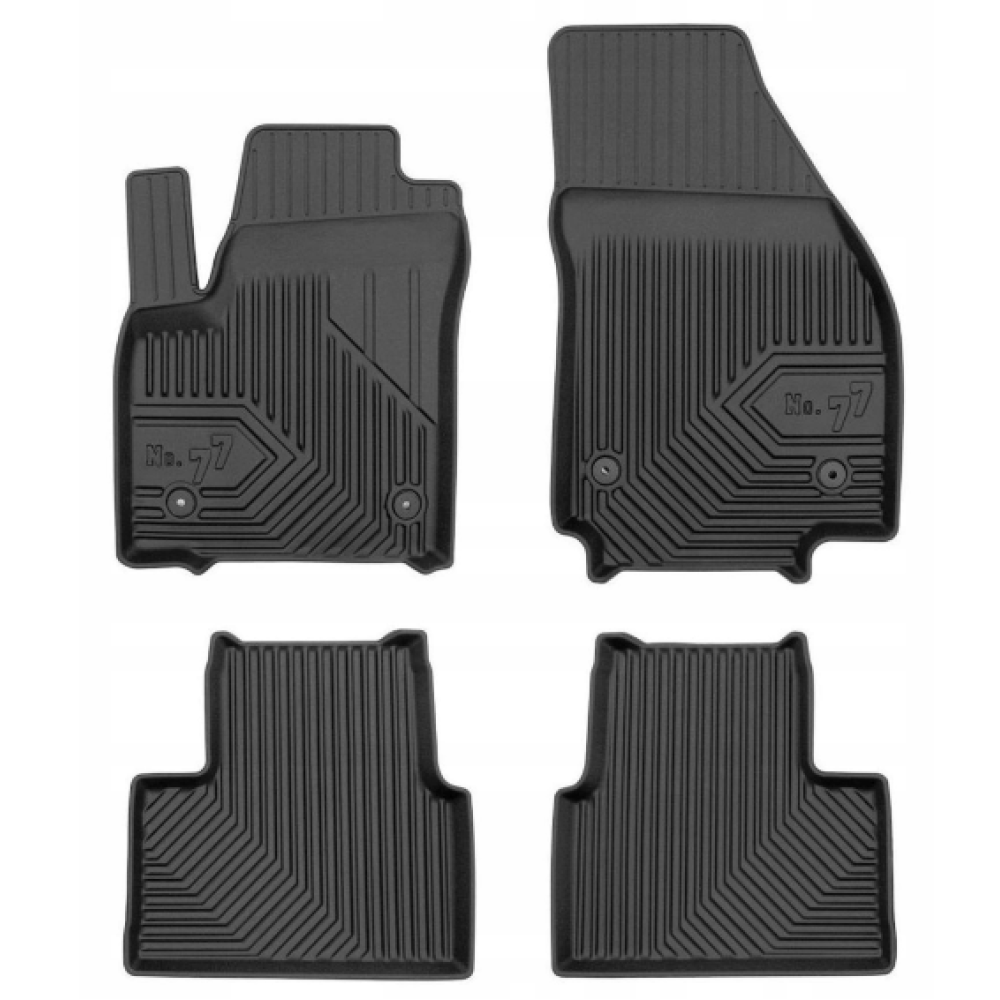 CAR RUBBER FLOOR MATS BLACK OPEL MERIVA B (2010-2017) NO.77 FROGUM