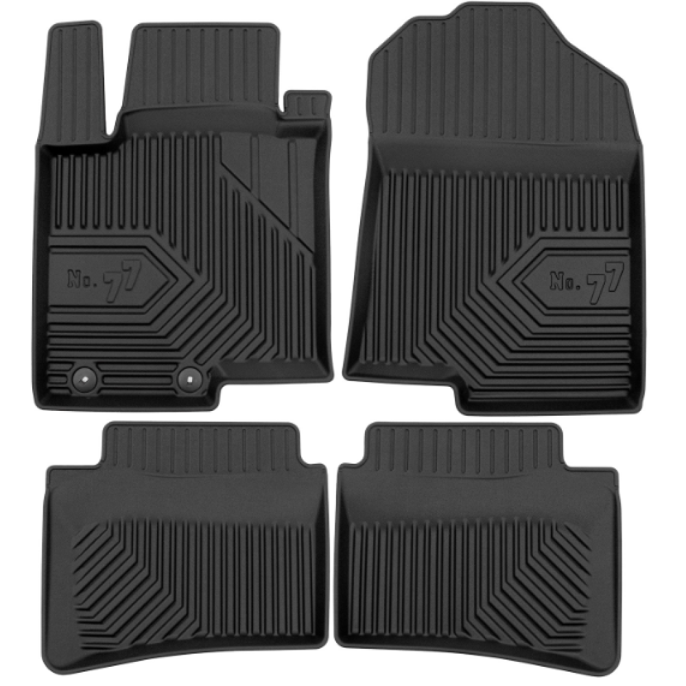 CAR RUBBER FLOOR MATS BLACK HYUNDAI I20 III (2020-...) NO.77 FROGUM