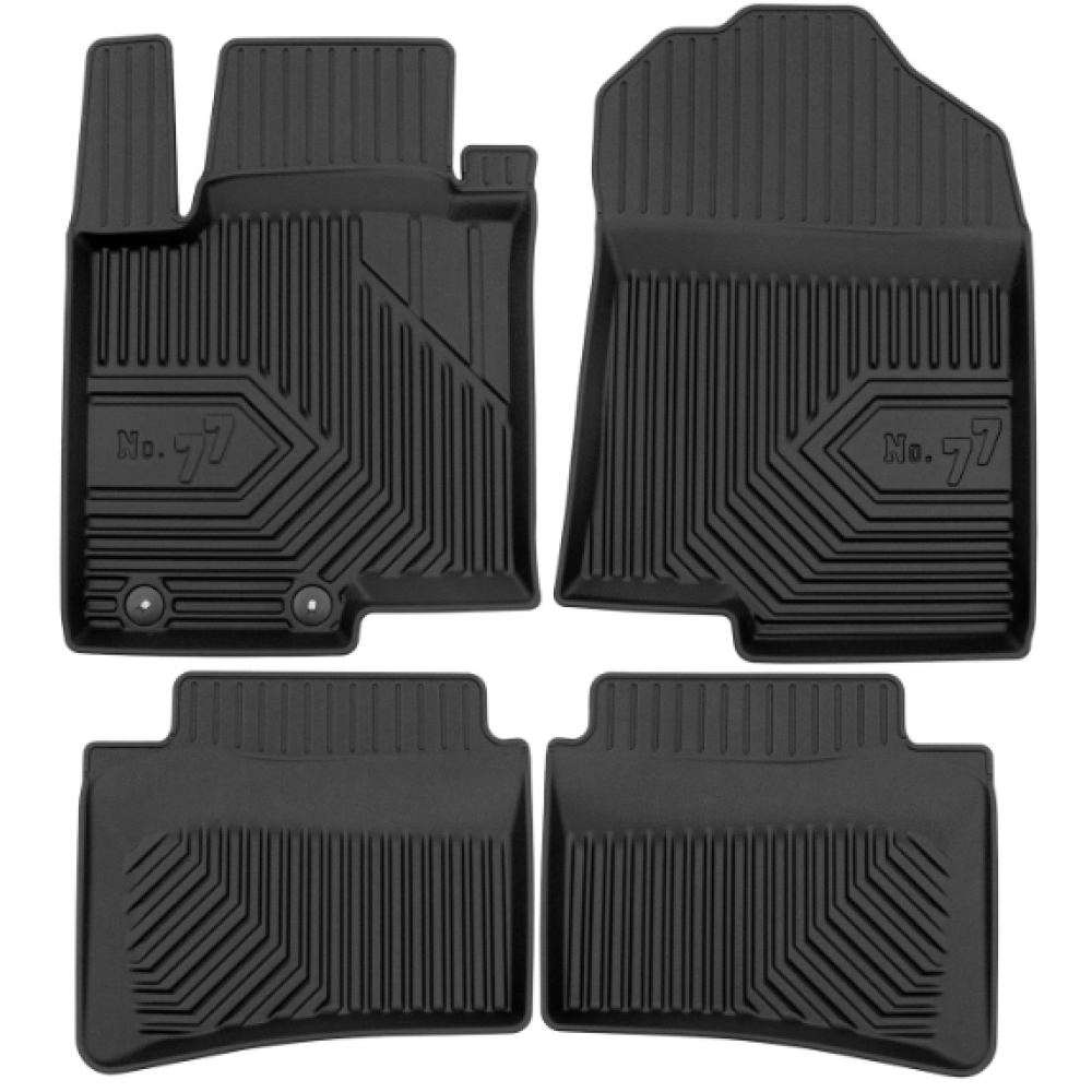 CAR RUBBER FLOOR MATS BLACK HYUNDAI BAYON (2021-...) NO.77 FROGUM