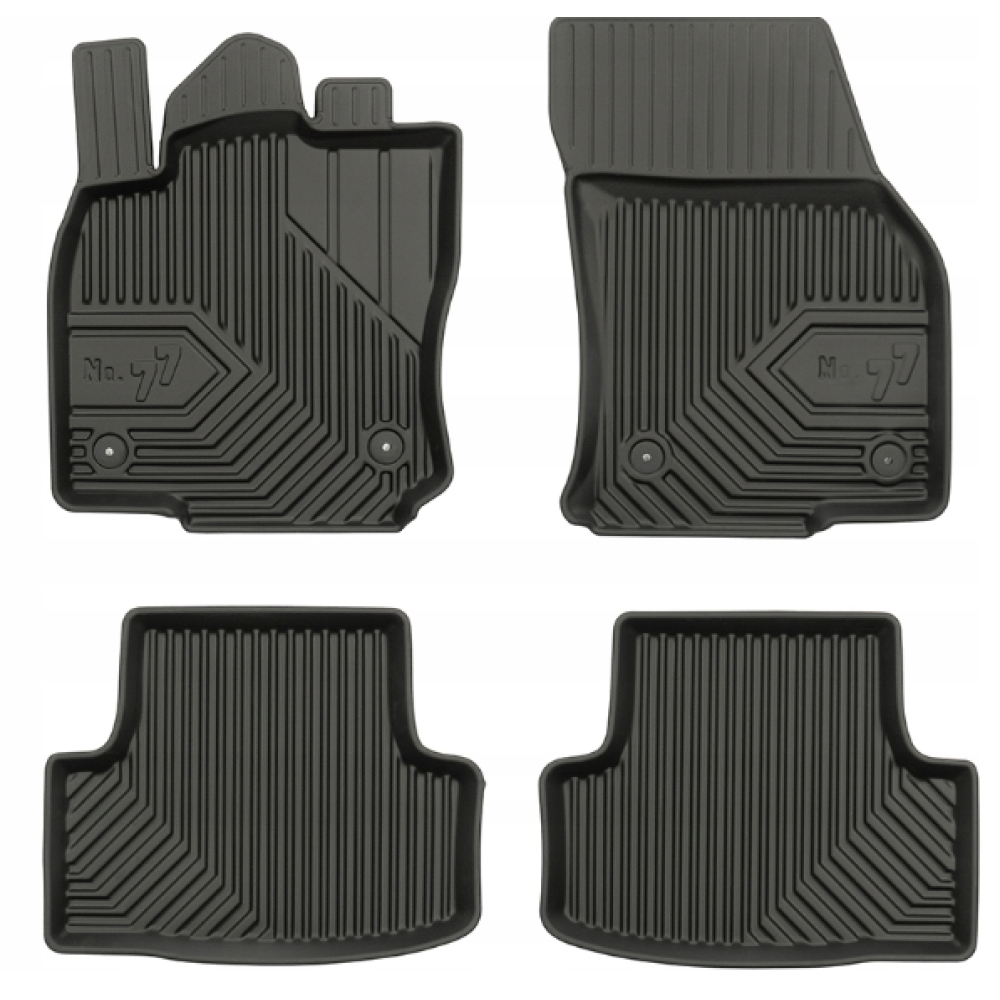 CAR RUBBER FLOOR MATS BLACK SEAT ATECA (2016-...) NO.77 FROGUM