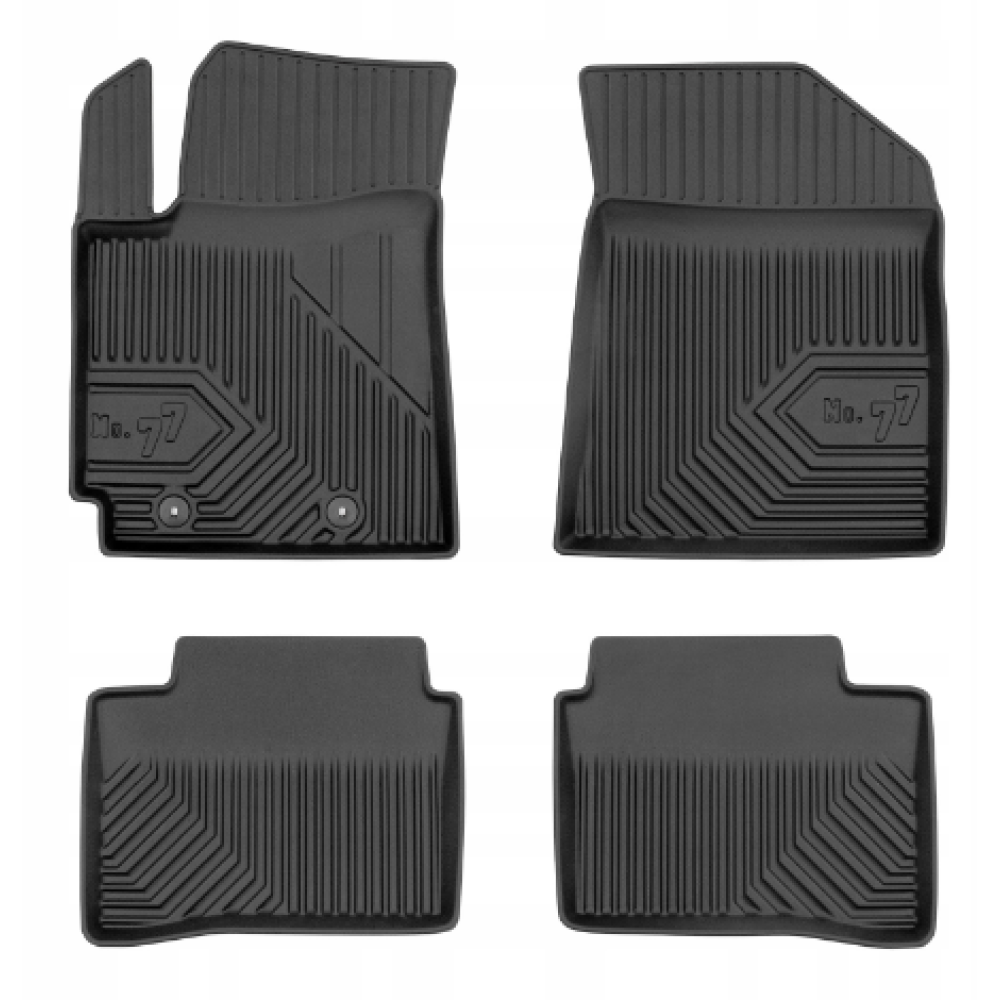 CAR RUBBER FLOOR MATS BLACK HYUNDAI I10 (2019-...) NO.77 FROGUM