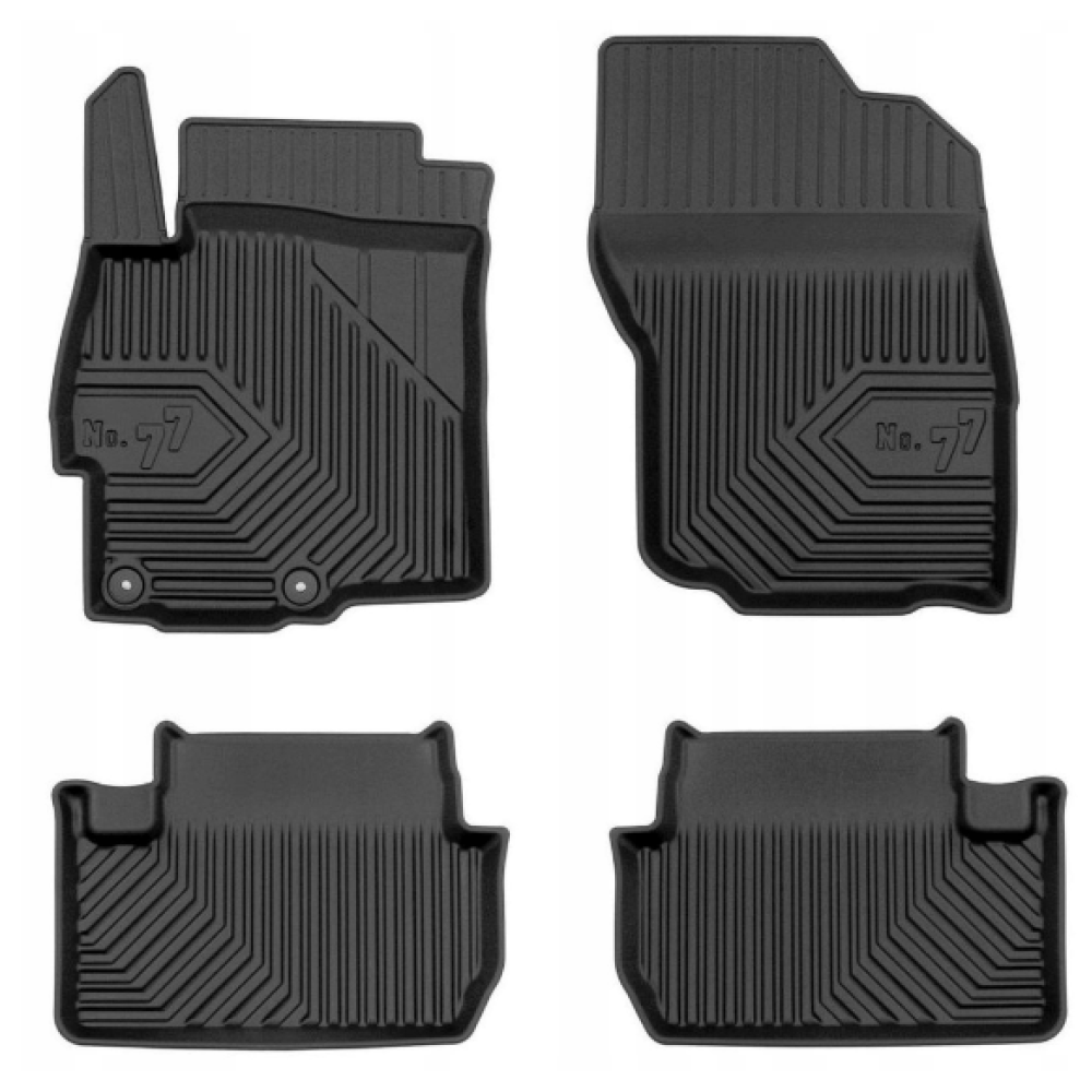 CAR RUBBER FLOOR MATS BLACK MITSUBISHI LANCER VIII (2007-2017) NO.77 FROGUM