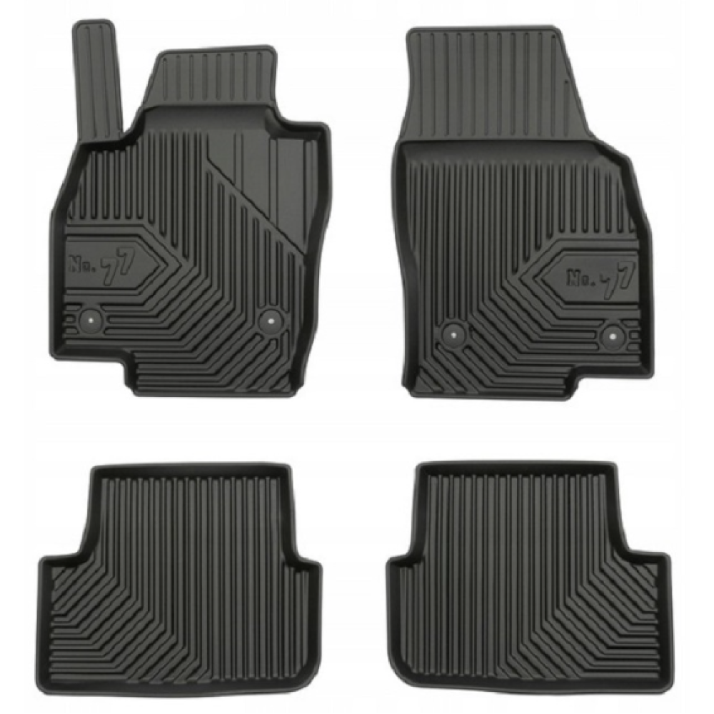 CAR RUBBER FLOOR MATS BLACK SEAT ARONA (2017-...) NO.77 FROGUM
