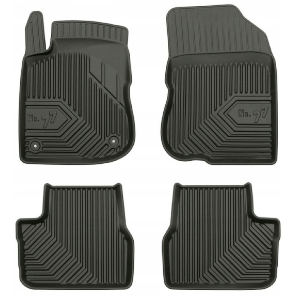 CAR RUBBER FLOOR MATS BLACK PEUGEOT 208/2008 (2012-2019) NO.77 FROGUM
