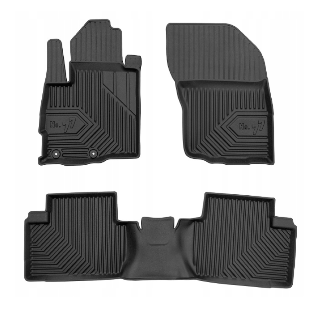 CAR RUBBER FLOOR MATS BLACK MITSUBISHI OUTLANDER II (2006-2012) NO.77 FROGUM