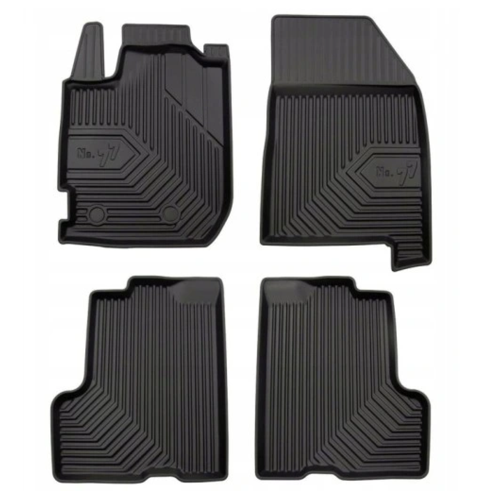 CAR RUBBER FLOOR MATS BLACK DACIA DUSTER II (2018-…) NO.77 FROGUM