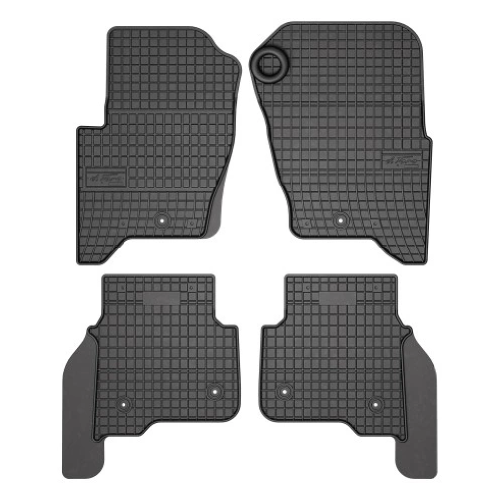 CAR RUBBER FLOOR MATS BLACK LAND ROVER DISCOVERY III / IV (2004-2015) NEGRO