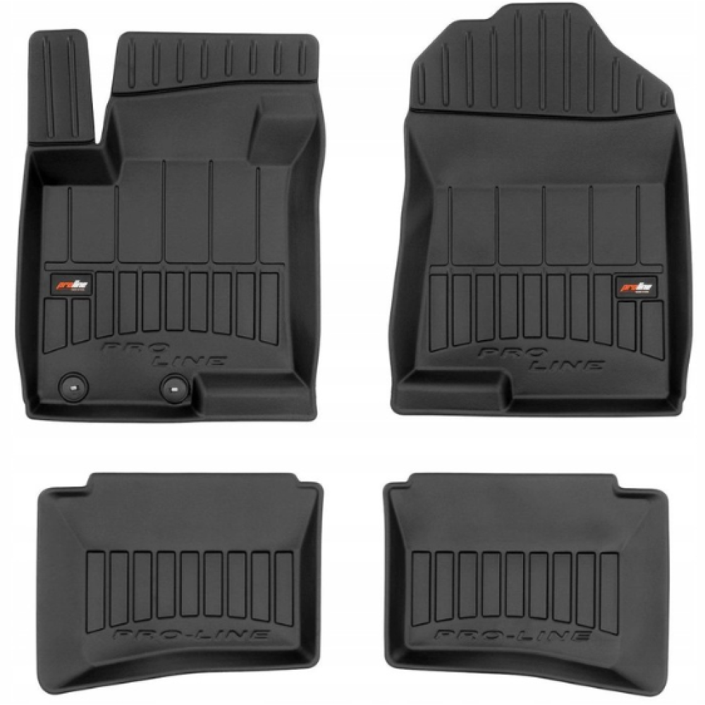 Car rubber floor mats black HYUNDAI Bayon (2021-...) 3D FROGUM