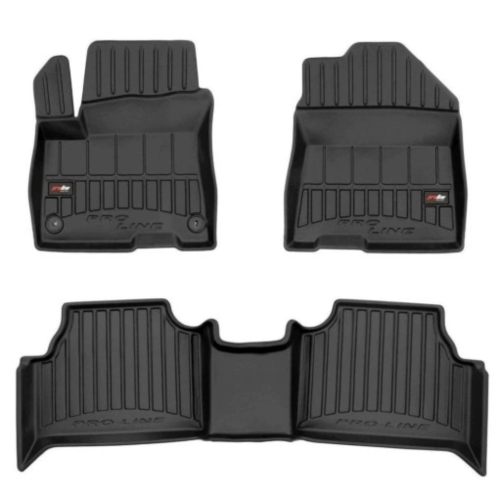 Car rubber floor mats black HYUNDAI KONA ELECTRIC (2018-...) 3D FROGUM