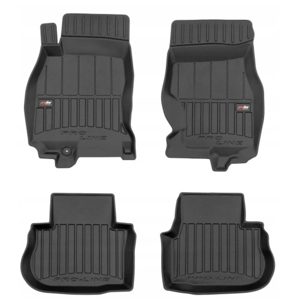 CAR RUBBER FLOOR MATS BLACK INFINITI FX (2003-2008) 3D FROGUM 