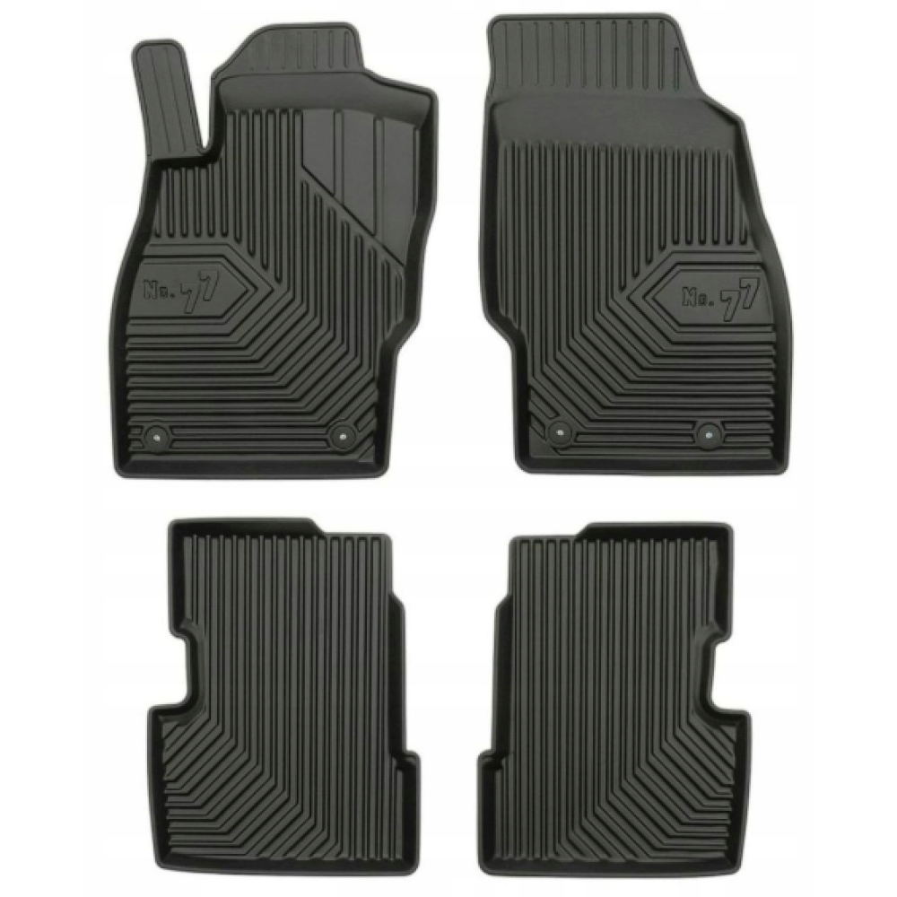 CAR RUBBER FLOOR MATS BLACK OPEL CORSA E (2014-2019) NO.77 FROGUM