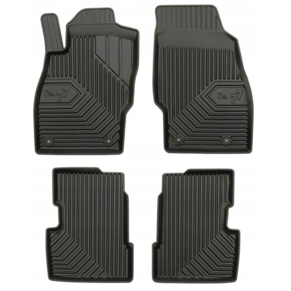  CAR RUBBER FLOOR MATS BLACK OPEL CORSA D (2006-2014) NO.77 FROGUM