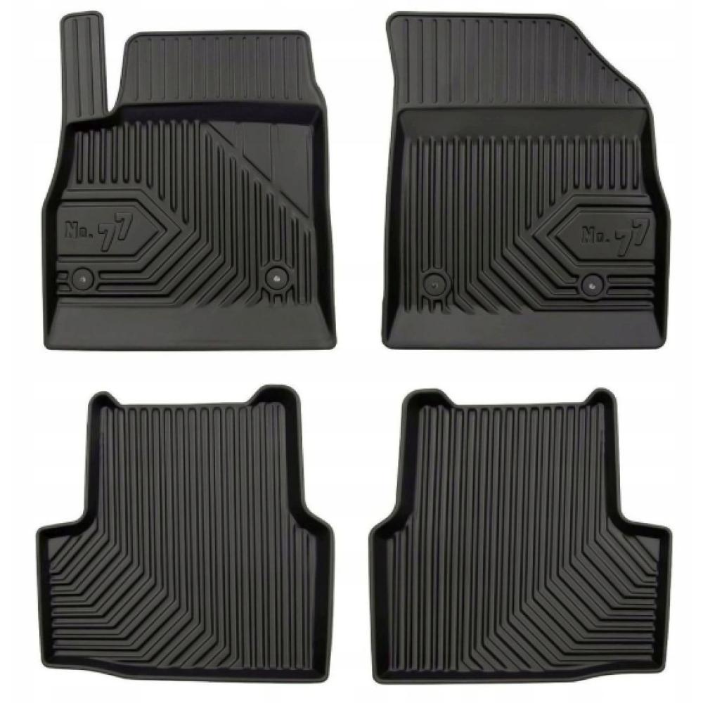 CAR RUBBER FLOOR MATS BLACK OPEL ASTRA K (2015-...) NO.77 FROGUM