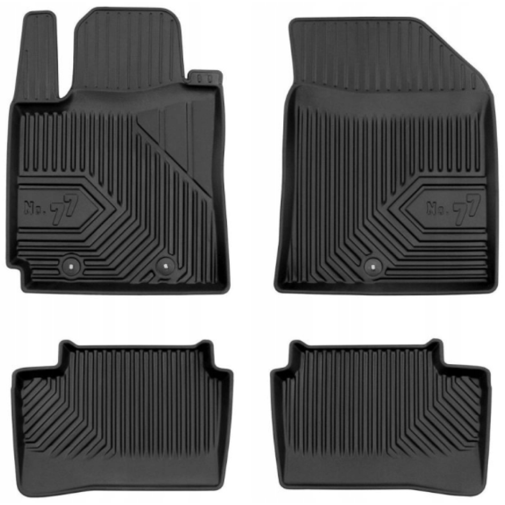 CAR RUBBER FLOOR MATS BLACK NISSAN LEAF II (2017-...) NO.77 FROGUM