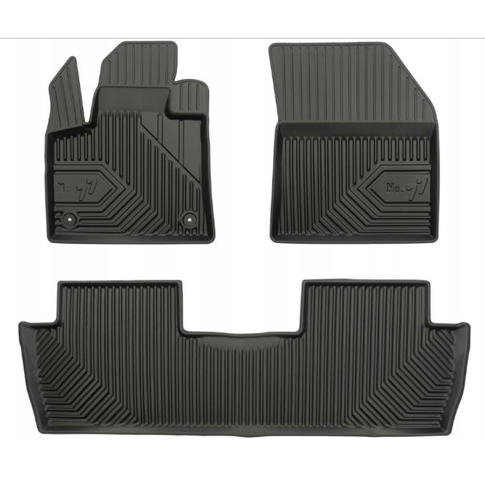 CAR RUBBER FLOOR MATS BLACK PEUGEOT 5008 II (2017-...) NO.77 FROGUM