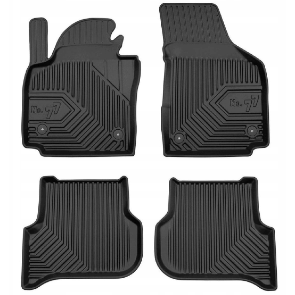 CAR RUBBER FLOOR MATS BLACK SEAT ALTEA (2004-2015) NO.77 FROGUM
