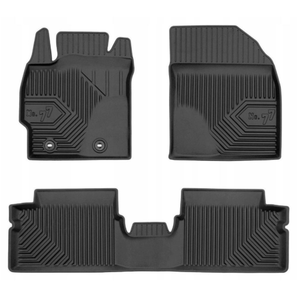 CAR RUBBER FLOOR MATS BLACK TOYOTA AURIS I (2006-2013) NO.77 FROGUM
