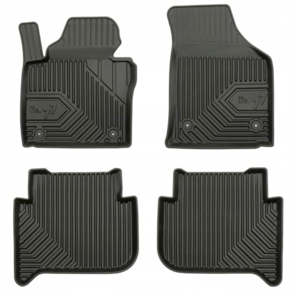 CAR RUBBER FLOOR MATS BLACK VOLKSWAGEN TOURAN (2003-2014) NO.77 FROGUM