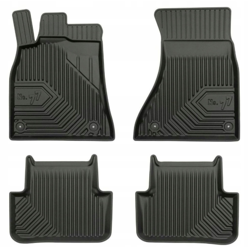 CAR RUBBER FLOOR MATS BLACK AUDI A4 (2008-2015) NO.77 FROGUM
