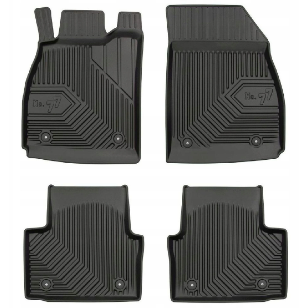 CAR RUBBER FLOOR MATS BLACK OPEL INSIGNIA A (2008-2017) NO.77 FROGUM