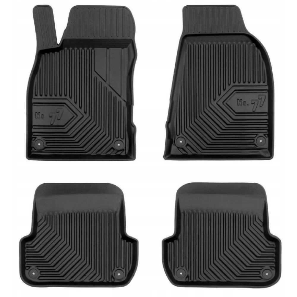 CAR RUBBER FLOOR MATS BLACK AUDI A4 (2001-2008) NO.77 FROGUM