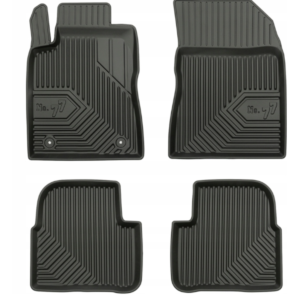 CAR RUBBER FLOOR MATS BLACK CITROEN C3 III (2016-...) NO.77 FROGUM